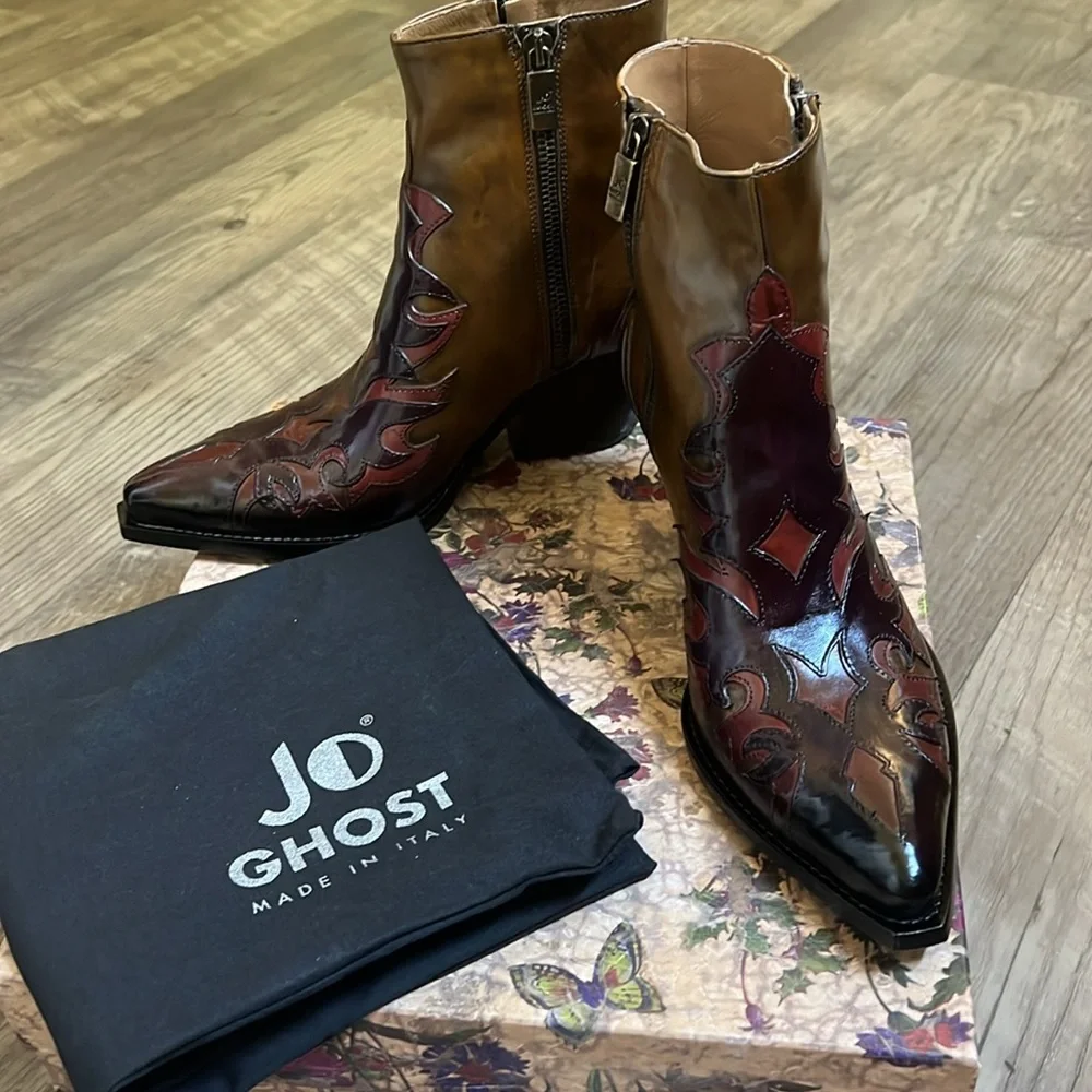Jo Ghost emblazoned short boot in bronze 38 - Picture 4 of 15